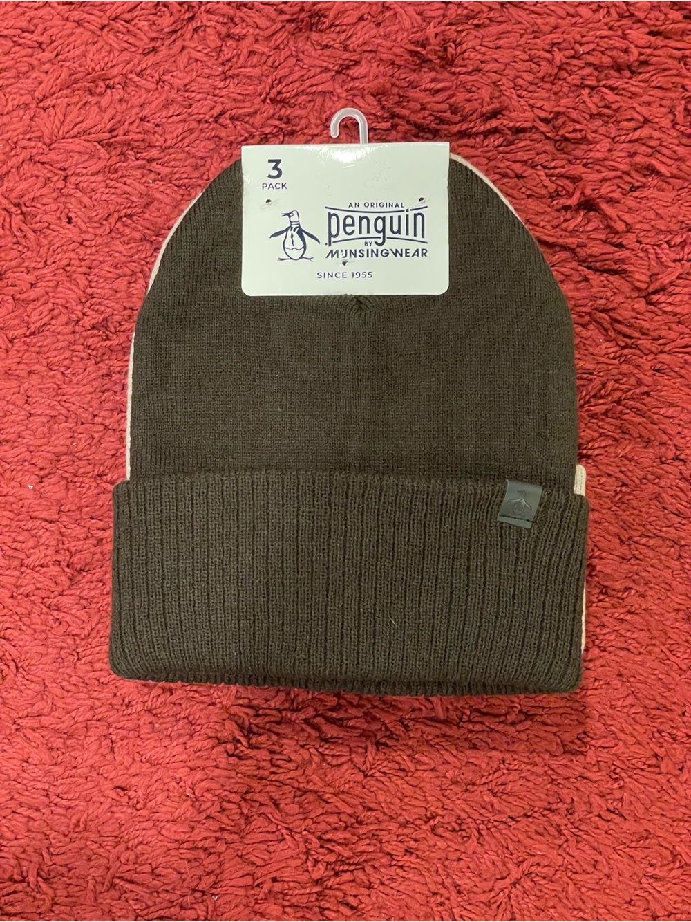 Original Penguin 3 Pack Beanies Brown Tan Black NWT Men’s One Size